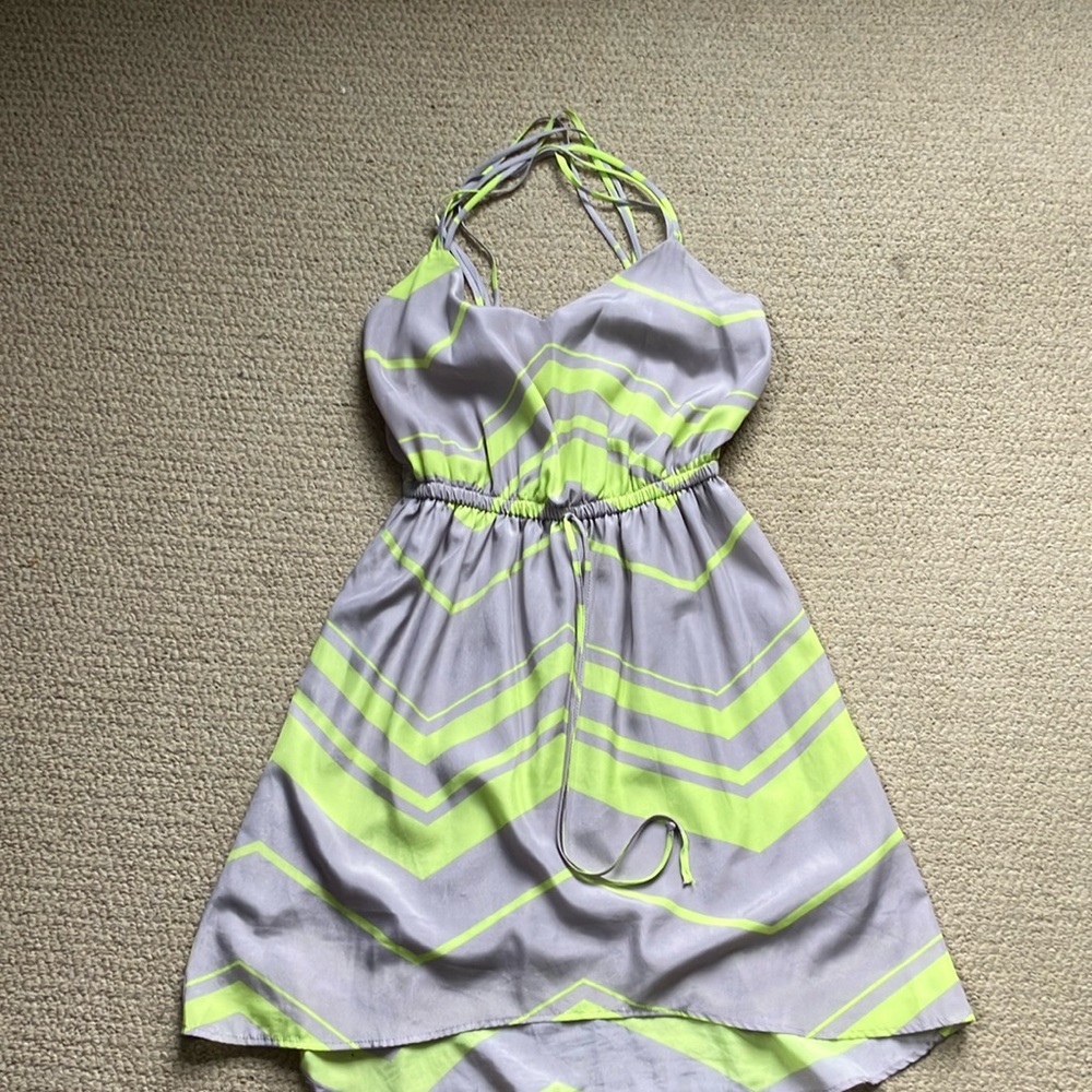 BeBop high low dress with cross cross straps.